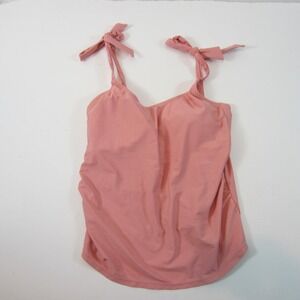 Kindred Bravely Nursing Maternity Swim Top Tankini Ruched Pink Medium